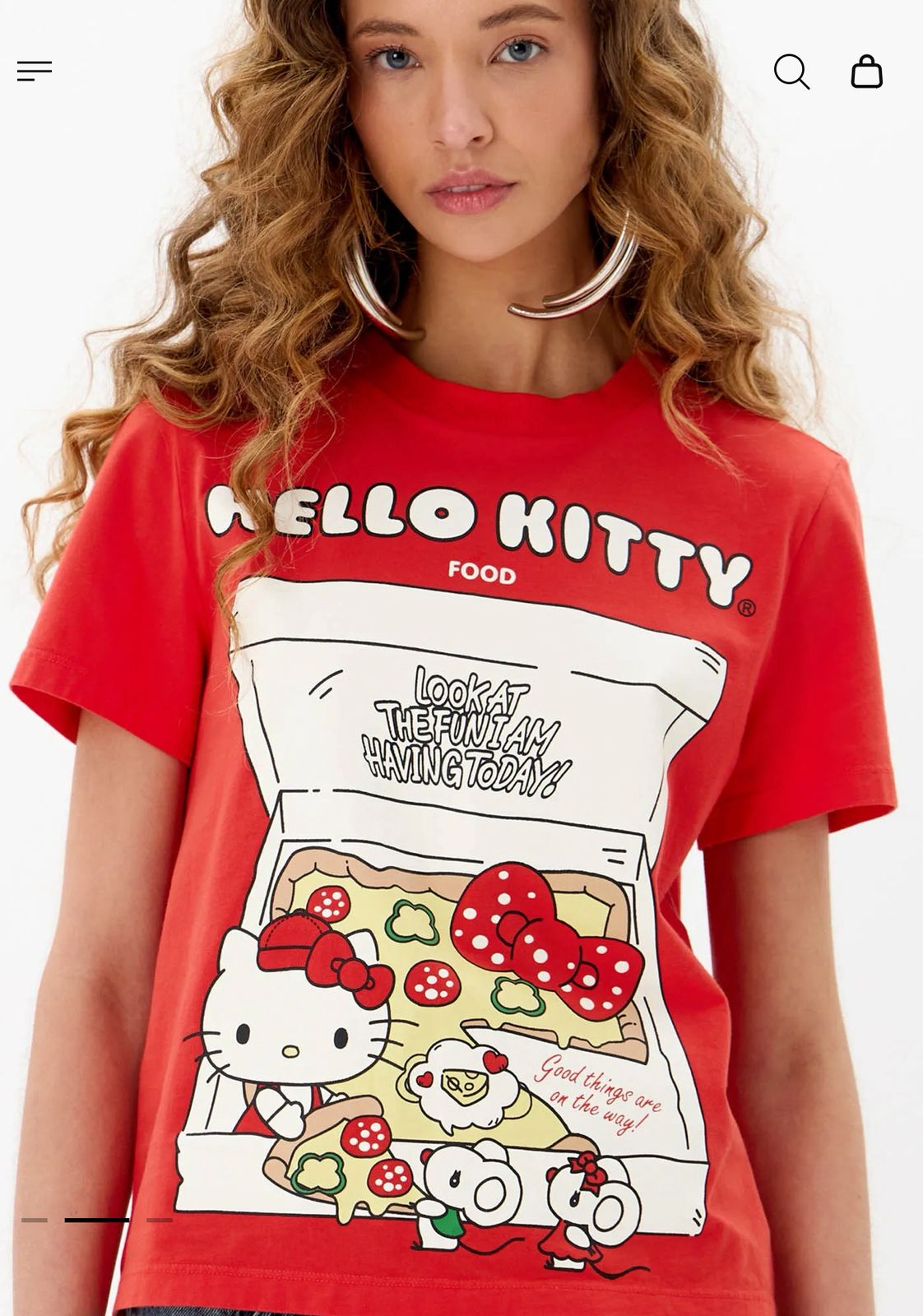 t-shirt manga curta Hello Kitty
