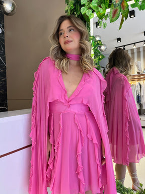 VESTIDO CURTO COM BABADOS